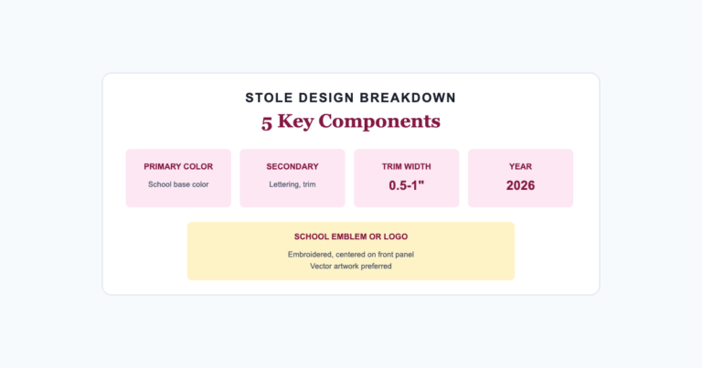 Five key components of a custom school graduation stole design
