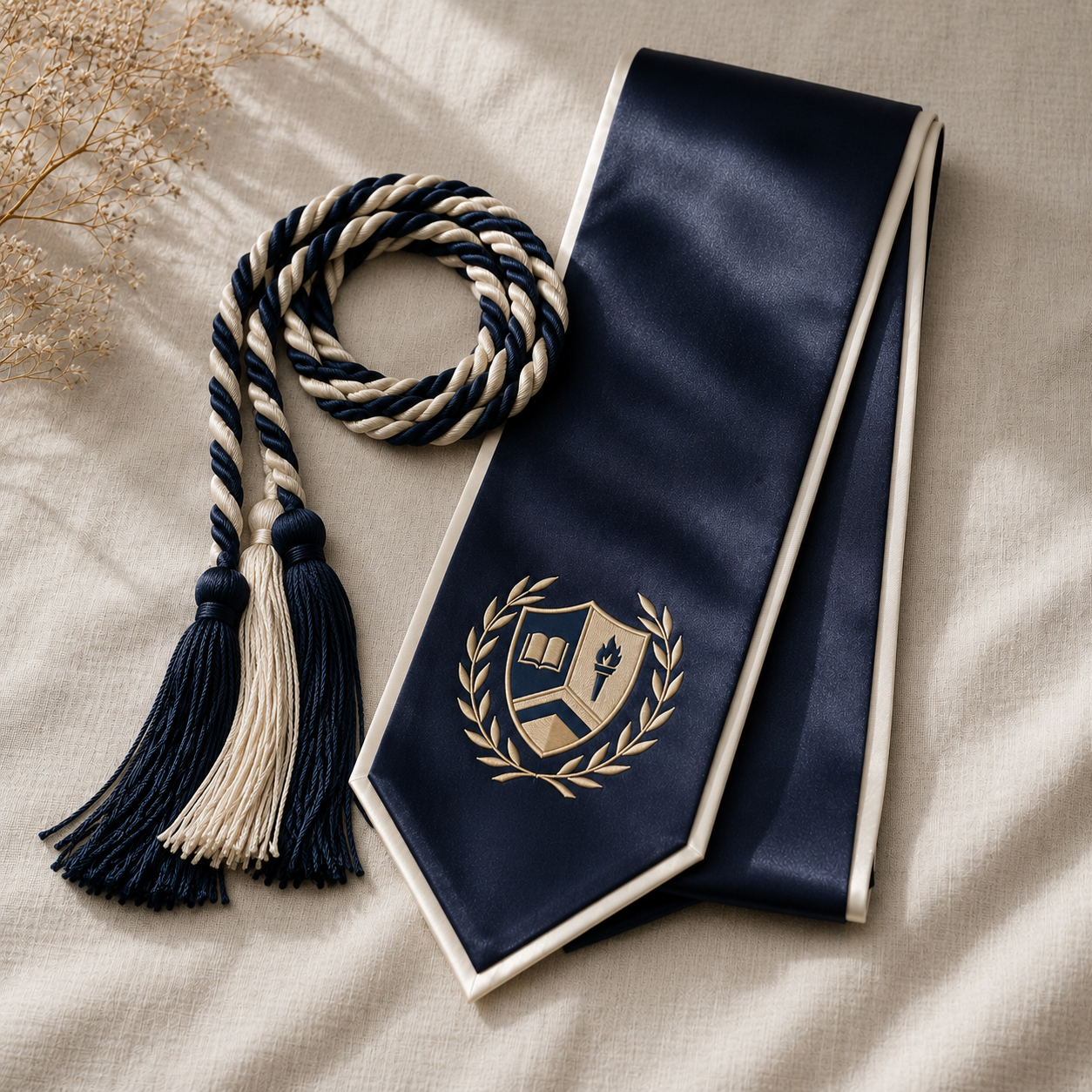 Graduation honor cords and sashes with logo