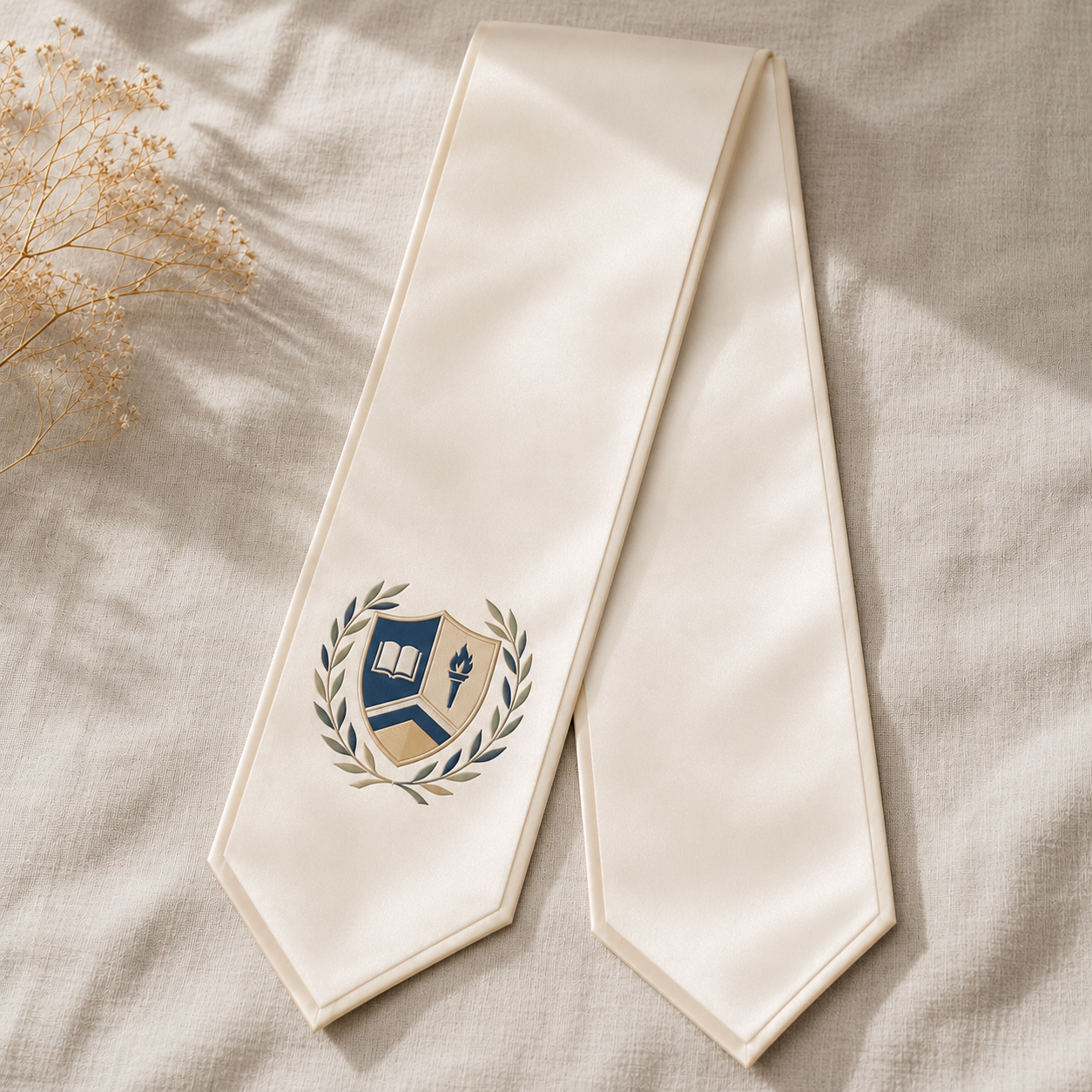 Printed photo graduation stole with logo