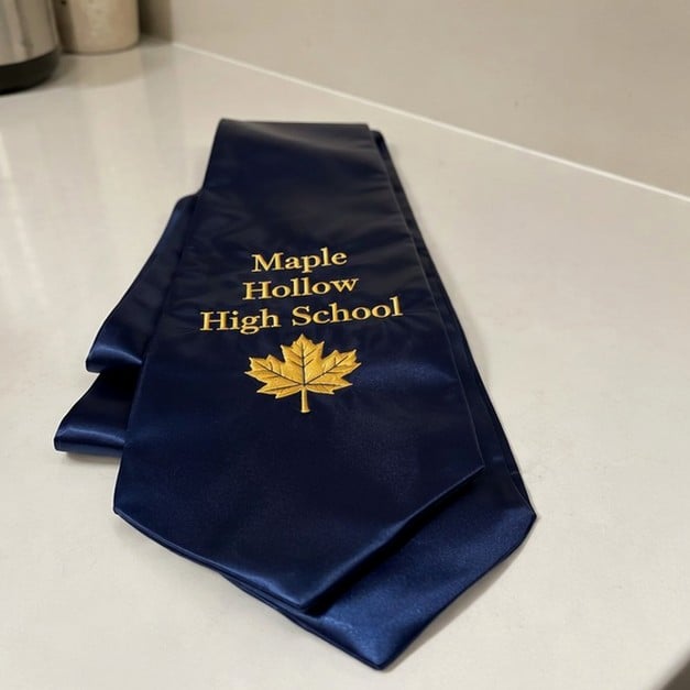 Custom graduation stoles — customer photo